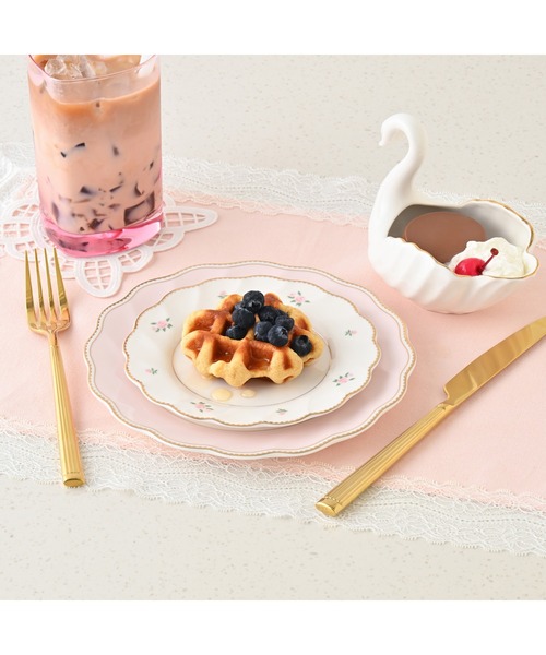 クラシックローズ プレート SS ピンク 食器 皿 カフェ 花柄 純喫茶