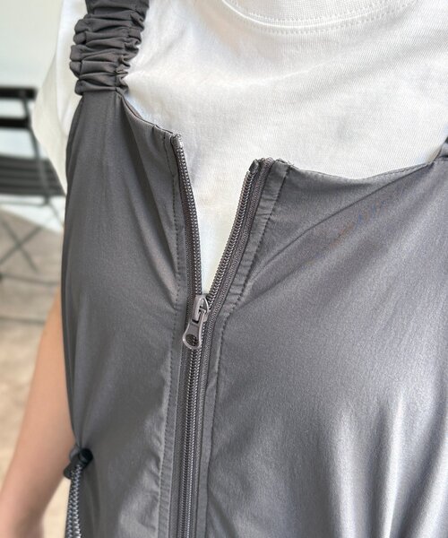 CPCM(シーピーシーエム)の「【2点セット】ストレッチナイロンパッカブルジップワンピース(ワンピース・レディース・ブラック/ベージュ/チャコールグレー・FREE)」の19枚目の写真