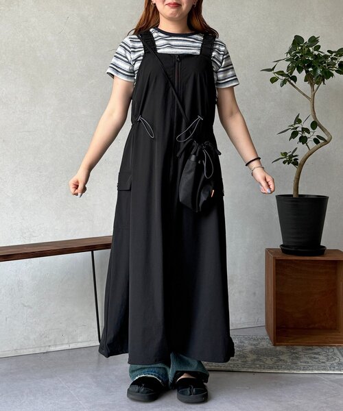 CPCM(シーピーシーエム)の「【2点セット】ストレッチナイロンパッカブルジップワンピース(ワンピース・レディース・ブラック/ベージュ/チャコールグレー・FREE)」の14枚目の写真