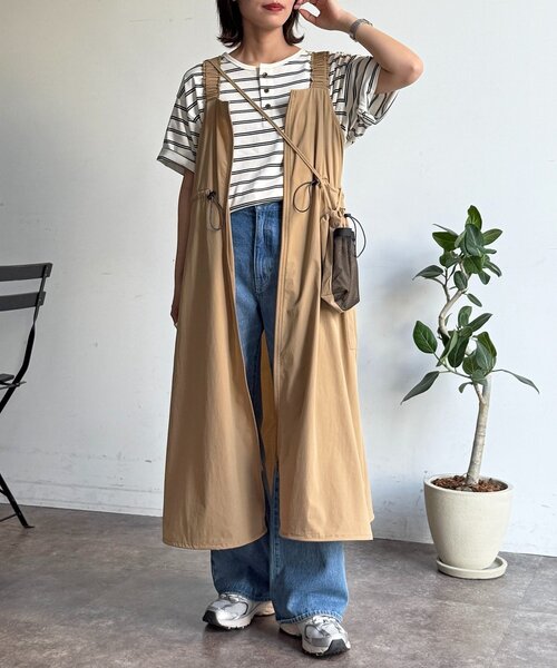 CPCM(シーピーシーエム)の「【2点セット】ストレッチナイロンパッカブルジップワンピース(ワンピース・レディース・ブラック/ベージュ/チャコールグレー・FREE)」の8枚目の写真
