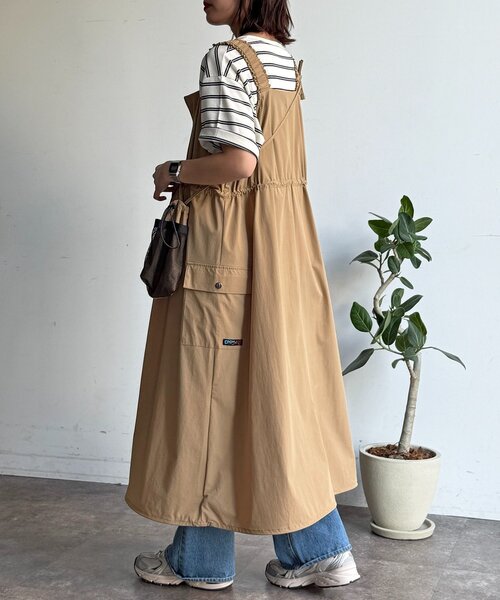 CPCM(シーピーシーエム)の「【2点セット】ストレッチナイロンパッカブルジップワンピース(ワンピース・レディース・ブラック/ベージュ/チャコールグレー・FREE)」の6枚目の写真