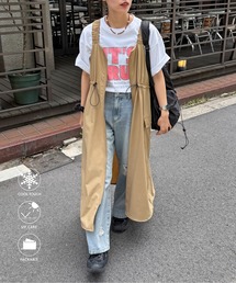 【2点セット】ストレッチナイロンパッカブルジップワンピース