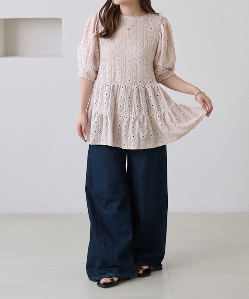 apres jour clair(アプレジュールクレア)の「【apres jour clair】フラワーレースティアードプルオーバー(Tシャツ/カットソー・レディース・ブラック/ベージュ/アイボリー・X-LARGE/フリー)」の22枚目の写真