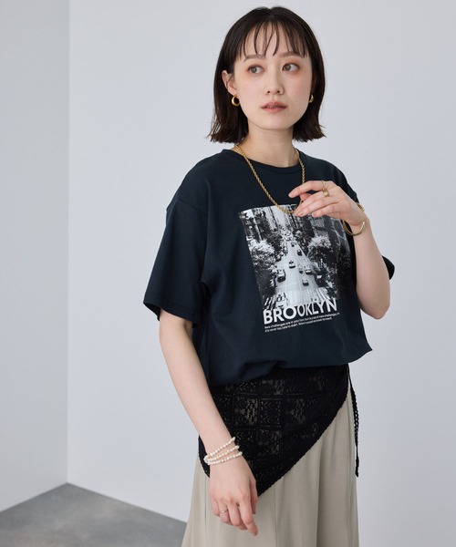 CROSS FUNCTION(クロスファンクション)の「《UV》エブ楽 Brooklynフォトプリント クール Tシャツ【CROSS FUNCTION/クロスファンクション】(Tシャツ/カットソー・レディース・オフホワイト/チャコールグレー・LL/L/M)」の11枚目の写真