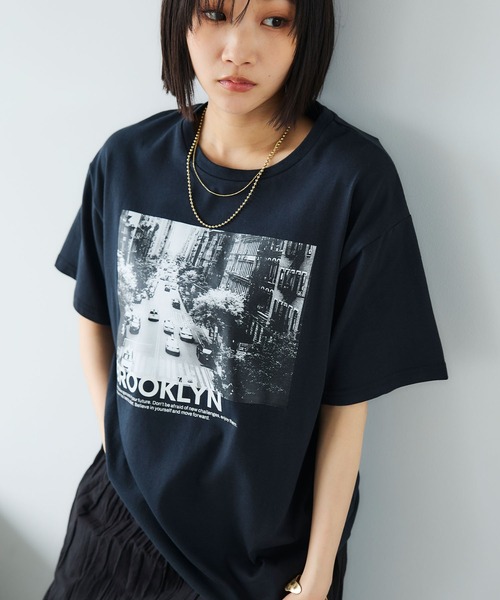 CROSS FUNCTION(クロスファンクション)の「《UV》エブ楽 Brooklynフォトプリント クール Tシャツ【CROSS FUNCTION/クロスファンクション】(Tシャツ/カットソー・レディース・オフホワイト/チャコールグレー・LL/L/M)」の20枚目の写真