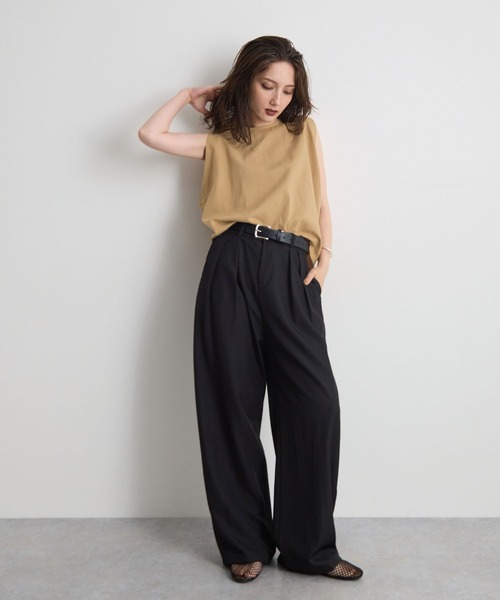 STELLA FISH（ステラフィッシュ）の「変形ショルダーノースリーブトップス（Tシャツ/カットソー・レディース・ブラック/オフホワイト/ベージュ・FREE）」の22枚目の写真