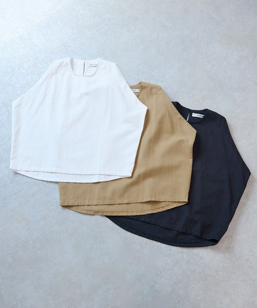 STELLA FISH（ステラフィッシュ）の「変形ショルダーノースリーブトップス（Tシャツ/カットソー・レディース・ブラック/オフホワイト/ベージュ・FREE）」の12枚目の写真