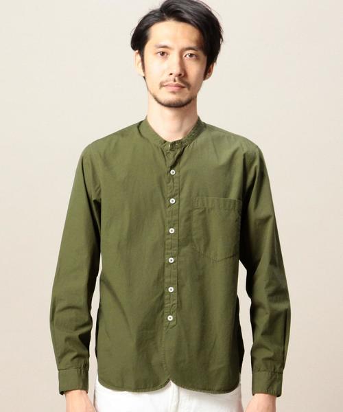 MHL.（エムエイチエル）の「＜MHL.＞ 11 POPLIN N/C SHT/シャツ（シャツ/ブラウス・メンズ・ホワイト/オリーブ・LARGE/MEDIUM）」の4枚目の写真