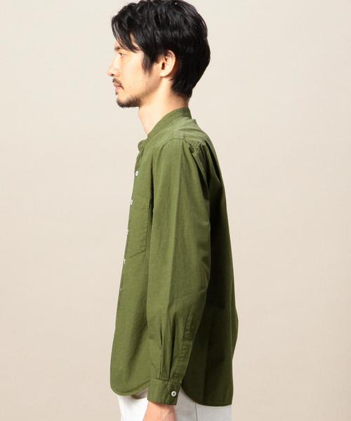 MHL.（エムエイチエル）の「＜MHL.＞ 11 POPLIN N/C SHT/シャツ（シャツ/ブラウス・メンズ・ホワイト/オリーブ・LARGE/MEDIUM）」の6枚目の写真