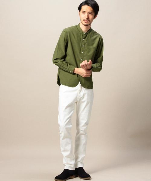 MHL.（エムエイチエル）の「＜MHL.＞ 11 POPLIN N/C SHT/シャツ（シャツ/ブラウス・メンズ・ホワイト/オリーブ・LARGE/MEDIUM）」の7枚目の写真