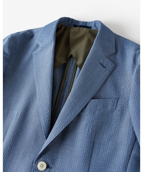 DoCLASSE( ドゥクラッセ)の「MARZOTTO(マルゾット)サッカーJK(テーラードジャケット・メンズ・ネイビー/ダークグリーン/ライトブルー/ベージュ・LL/M/L/S/3L)」の6枚目の写真
