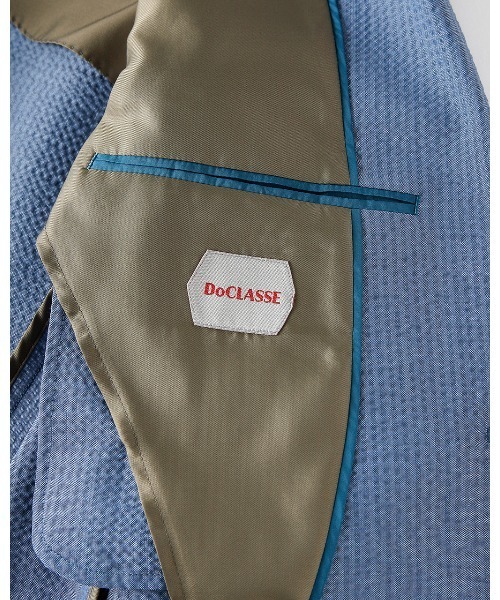 DoCLASSE( ドゥクラッセ)の「MARZOTTO(マルゾット)サッカーJK(テーラードジャケット・メンズ・ネイビー/ダークグリーン/ライトブルー/ベージュ・LL/M/L/S/3L)」の8枚目の写真