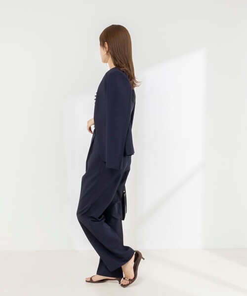 NOLLEY’S(ノーリーズ)の「《セットアップ対応/接触冷感》【BECシリーズ】ウォッシャブルハイスペックトロセミワイドパンツ(その他パンツ・レディース・ライトグレー/ネイビー・38/36)」の15枚目の写真