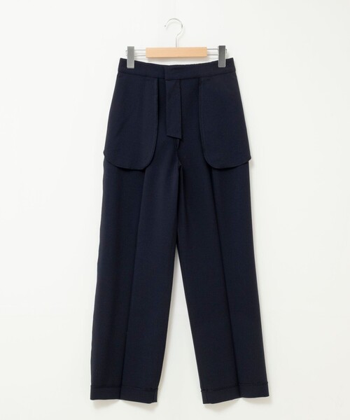 NOLLEY’S(ノーリーズ)の「《セットアップ対応/接触冷感》【BECシリーズ】ウォッシャブルハイスペックトロセミワイドパンツ(その他パンツ・レディース・ライトグレー/ネイビー・38/36)」の11枚目の写真