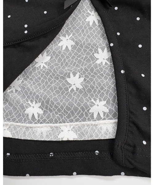 inst.ALL(インストール)の「ドット×リボン レイヤード風半袖トップス(Tシャツ/カットソー・レディース・ブラック・M)」の2枚目の写真