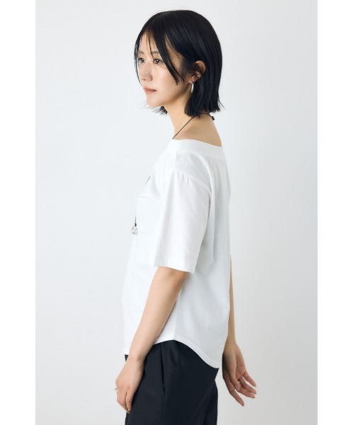 AZUL by moussy（アズールバイマウジー）の「【サイズ,身長別画像あり】【接触冷感】ひんやり♪クールタッチワンショルダーカットトップス　夏服　春服（Tシャツ/カットソー・レディース・ライトブラック/オフホワイト/ベージュ/ライトブルー・MEDIUM/SMALL）」の19枚目の写真