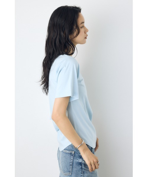 AZUL by moussy（アズールバイマウジー）の「【サイズ,身長別画像あり】【接触冷感】ひんやり♪クールタッチワンショルダーカットトップス　夏服　春服（Tシャツ/カットソー・レディース・ライトブラック/オフホワイト/ベージュ/ライトブルー・MEDIUM/SMALL）」の12枚目の写真