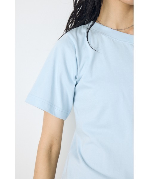 AZUL by moussy（アズールバイマウジー）の「【サイズ,身長別画像あり】【接触冷感】ひんやり♪クールタッチワンショルダーカットトップス　夏服　春服（Tシャツ/カットソー・レディース・ライトブラック/オフホワイト/ベージュ/ライトブルー・MEDIUM/SMALL）」の16枚目の写真
