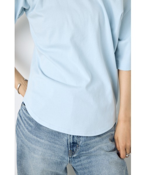 AZUL by moussy（アズールバイマウジー）の「【サイズ,身長別画像あり】【接触冷感】ひんやり♪クールタッチワンショルダーカットトップス　夏服　春服（Tシャツ/カットソー・レディース・ライトブラック/オフホワイト/ベージュ/ライトブルー・MEDIUM/SMALL）」の17枚目の写真