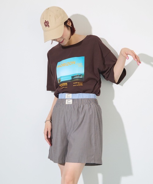 ABYS(アビス)の「オリジナルタグ付きストライプショートパンツ(その他パンツ・レディース・ネイビー/ブルー・FREE)」の12枚目の写真