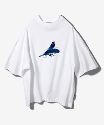 FANSHOW（ファンショー）の「FEATHER BACK SLIT SHORT SLEEVE - WHITE（Tシャツ/カットソー）」