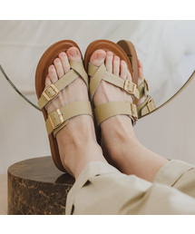 JESUS SANDAL ナザレ ソフトレザー ストラップサンダル 2cm -JOW105(4カラー)