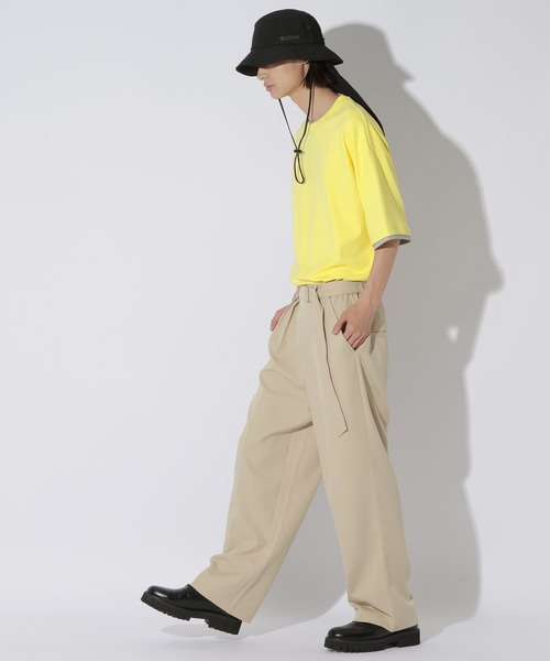 LAKOLE（ラコレ）の「クリーン配色レイヤー / 884248（Tシャツ/カットソー・メンズ・ホワイト/ブラック/イエロー・MEDIUM/LARGE）」の8枚目の写真