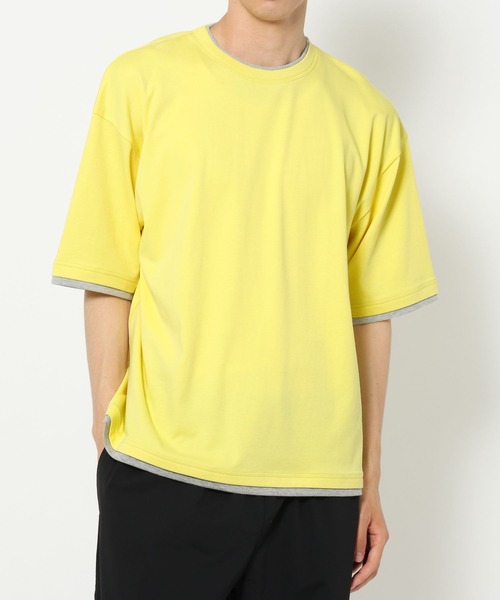 LAKOLE（ラコレ）の「クリーン配色レイヤー / 884248（Tシャツ/カットソー・メンズ・ホワイト/ブラック/イエロー・MEDIUM/LARGE）」の15枚目の写真