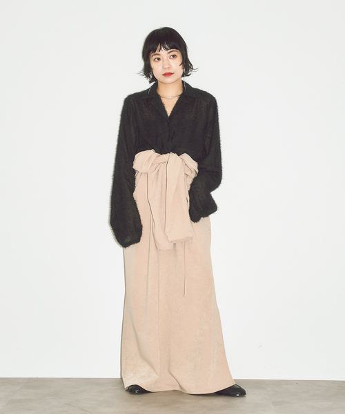 CITYSHOP（シティーショップ）の「《追加》VELVET LEAN KAFTAN DRESS：ワンピース（ワンピース・レディース・ベージュ/ブラック・36/38）」の15枚目の写真