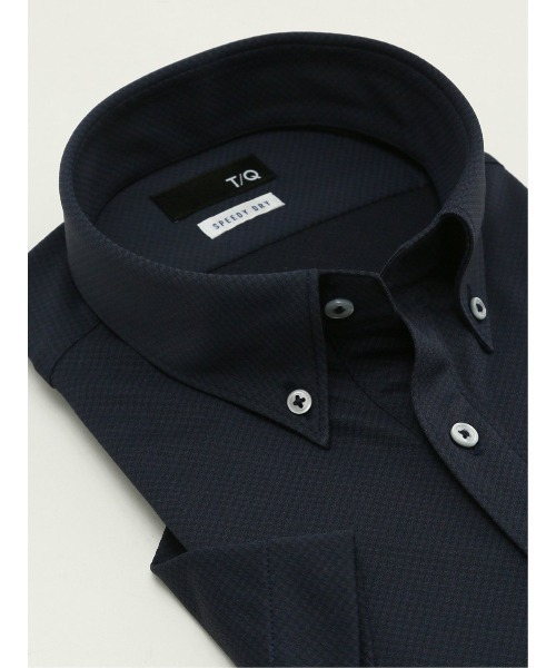TAKA-Q(タカキュー)の「ストレッチ 吸水速乾 遮熱 UV ノンアイロン クールビズ スピーディードライ ボタンダウン 半袖 ビズポロ ポロシャツ メンズ(ポロシャツ・メンズ・ホワイト/ネイビー・MEDIUM/LARGE/X-LARGE)」の16枚目の写真