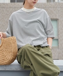 Healthknit/ヘルスニット Narrow Border Jersey Wide Crew S/S ナローボーダー ワイドクルーネック半袖Tシャツ 抗菌防臭 細ボーダー オーバーサイズ メンズ 秋 秋服 2026年秋冬