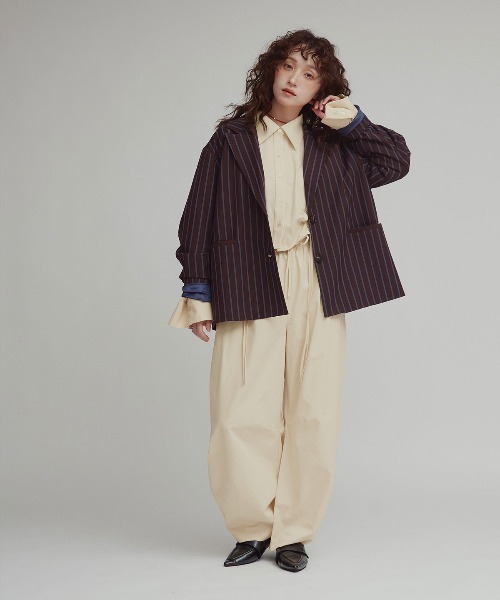 W:Huku(フーク)の「【W:Huku / スムースタッチコットン】バレルレッグ イージーパンツ / Smooth Touch Cotton Easy Pants(その他パンツ・レディース・ベージュ系その他/ブラック/オフホワイト・FREE)」の6枚目の写真