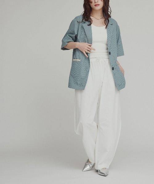 W:Huku(フーク)の「【W:Huku / スムースタッチコットン】バレルレッグ イージーパンツ / Smooth Touch Cotton Easy Pants(その他パンツ・レディース・ベージュ系その他/ブラック/オフホワイト・FREE)」の12枚目の写真