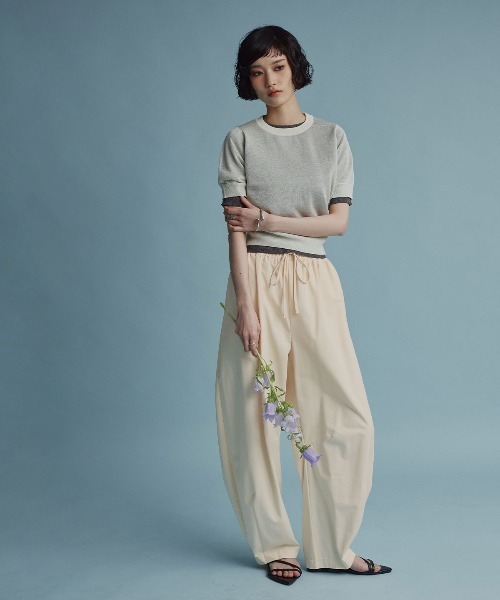 W:Huku(フーク)の「【W:Huku / スムースタッチコットン】バレルレッグ イージーパンツ / Smooth Touch Cotton Easy Pants(その他パンツ・レディース・ベージュ系その他/ブラック/オフホワイト・FREE)」の14枚目の写真