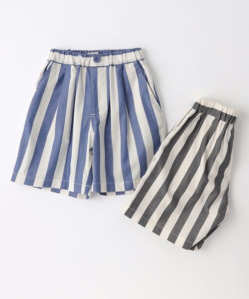 BRANSHES(ブランシェス)の「【おそろい】先染めストライプハーフパンツ(その他パンツ・キッズ・ブルー/チャコールグレー・150/80/110/90/140/130/100/120)」の12枚目の写真