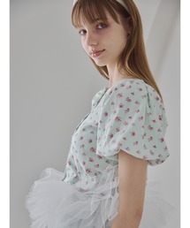 etre loin（エトルワン）の「チュールヘム小花柄カーデ / Tulle hem small floral print cardigan（カーディガン/ボレロ）」