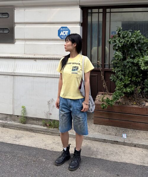 SLOWACID（スローアシッド）の「レトロダーティペインテッドデニムショーツ[ブルー]（デニムパンツ・レディース・その他・SMALL/MEDIUM/LARGE/X-SMALL/X-LARGE）」の11枚目の写真