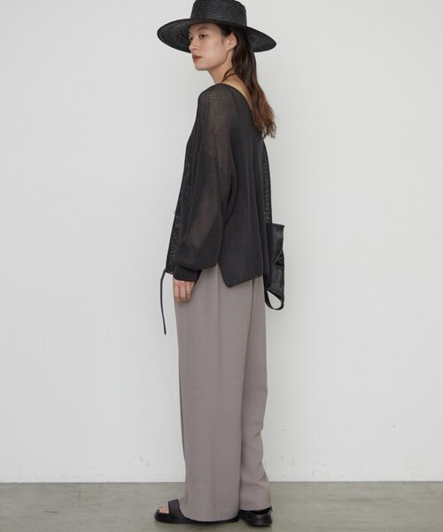 LOUNGEDRESS（ラウンジドレス）の「《さらりと上品/華奢見え》【JAPAN MADE】和紙鹿子2WAYニット（ニット/セーター・レディース・ブラック/オフホワイト/ベージュ・FREE）」の16枚目の写真