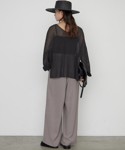 LOUNGEDRESS（ラウンジドレス）の「《さらりと上品/華奢見え》【JAPAN MADE】和紙鹿子2WAYニット（ニット/セーター・レディース・ブラック/オフホワイト/ベージュ・FREE）」の17枚目の写真