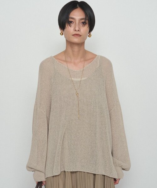 LOUNGEDRESS（ラウンジドレス）の「《さらりと上品/華奢見え》【JAPAN MADE】和紙鹿子2WAYニット（ニット/セーター・レディース・ブラック/オフホワイト/ベージュ・FREE）」の19枚目の写真