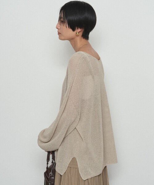 LOUNGEDRESS（ラウンジドレス）の「《さらりと上品/華奢見え》【JAPAN MADE】和紙鹿子2WAYニット（ニット/セーター・レディース・ブラック/オフホワイト/ベージュ・FREE）」の20枚目の写真