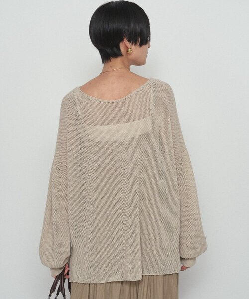 LOUNGEDRESS（ラウンジドレス）の「《さらりと上品/華奢見え》【JAPAN MADE】和紙鹿子2WAYニット（ニット/セーター・レディース・ブラック/オフホワイト/ベージュ・FREE）」の9枚目の写真