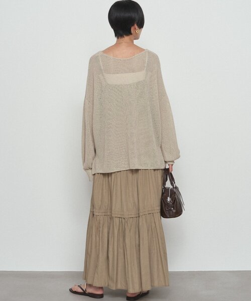 LOUNGEDRESS（ラウンジドレス）の「《さらりと上品/華奢見え》【JAPAN MADE】和紙鹿子2WAYニット（ニット/セーター・レディース・ブラック/オフホワイト/ベージュ・FREE）」の13枚目の写真