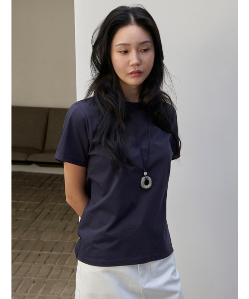 MORVE13(モルブ13)の「(モルブ13) アセンティックシルケットTシャツ(サンドベージュ)(Tシャツ/カットソー・レディース・サンドベージュ/ピンク/アイボリー/ブラック/ネイビー/ブラウン系その他・SMALL/MEDIUM)」の8枚目の写真