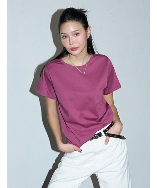 MORVE13(モルブ13)の「(モルブ13) アセンティックシルケットTシャツ(サンドベージュ)(Tシャツ/カットソー・レディース・サンドベージュ/ピンク/アイボリー/ブラック/ネイビー/ブラウン系その他・SMALL/MEDIUM)」の9枚目の写真