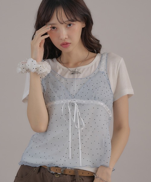 apres jour mignon(アプレジュールミニョン)の「タグ付きシアートップス(Tシャツ/カットソー・レディース・グレー/オフホワイト/ピンク/ブルー/ブラウン系その他・LARGE/フリー)」の21枚目の写真