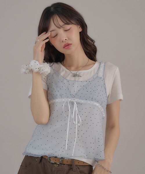 apres jour mignon(アプレジュールミニョン)の「タグ付きシアートップス(Tシャツ/カットソー・レディース・グレー/オフホワイト/ピンク/ブルー/ブラウン系その他・LARGE/フリー)」の22枚目の写真