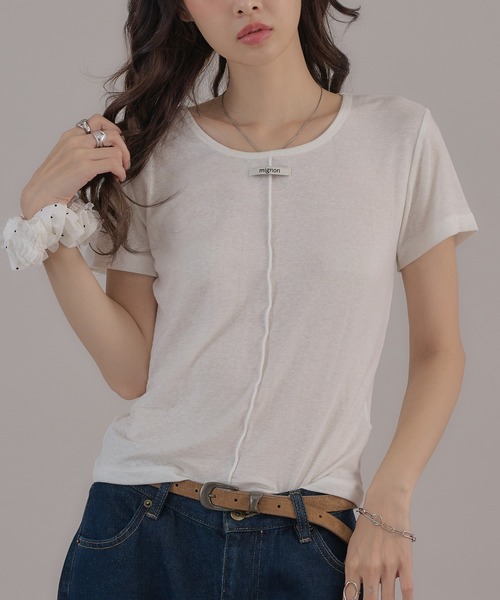 apres jour mignon(アプレジュールミニョン)の「タグ付きシアートップス(Tシャツ/カットソー・レディース・グレー/オフホワイト/ピンク/ブルー/ブラウン系その他・LARGE/フリー)」の18枚目の写真