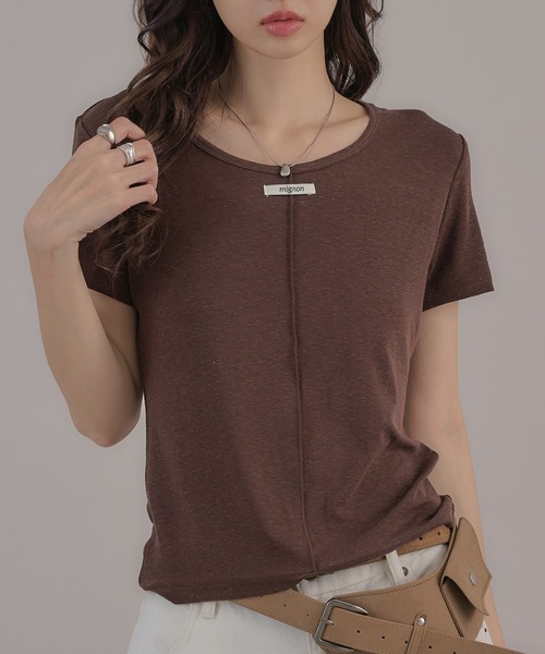 apres jour mignon(アプレジュールミニョン)の「タグ付きシアートップス(Tシャツ/カットソー・レディース・グレー/オフホワイト/ピンク/ブルー/ブラウン系その他・LARGE/フリー)」の10枚目の写真
