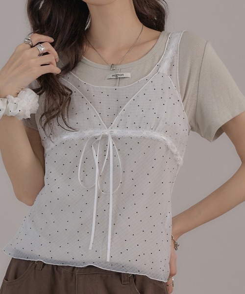 apres jour mignon(アプレジュールミニョン)の「タグ付きシアートップス(Tシャツ/カットソー・レディース・グレー/オフホワイト/ピンク/ブルー/ブラウン系その他・LARGE/フリー)」の9枚目の写真